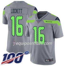 Camiseta Hombre NFL Seattle Seahawks Tyler Lockett 16 Nike Gris 100th